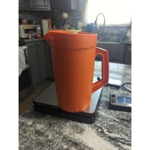 Vintage Tupperware 874 1 Qt Harvest Orange Juice Pitcher With Lid READ